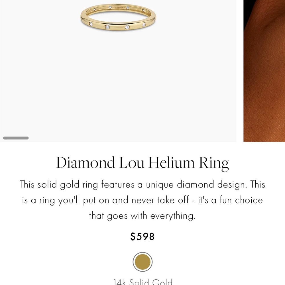 Gorjana 14k Gold Diamond Lou Helium Ring BRAND NEW NEVER WORN